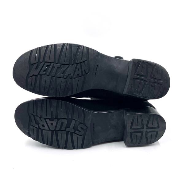 Stuart Weitzman 50/50 Over the Knee Boots Black Suede Pull On Low Heel Sz 7.5 - Picture 8 of 9